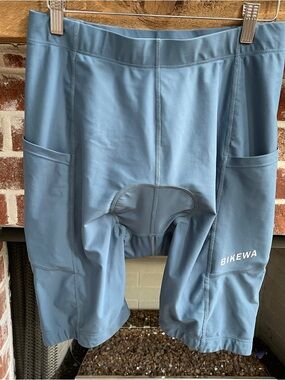 BIKEWA padded Blue cargo Cycling Shorts with Pockets size L